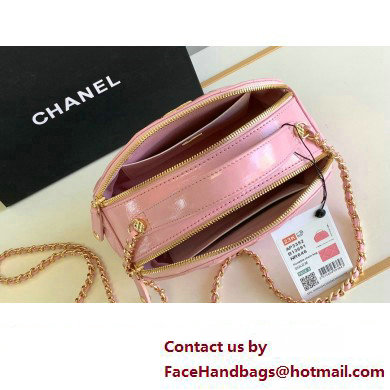 Chanel Calfskin  &  Gold-Tone Metal Chain Bowling Bag AP3586 Pink 2024